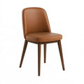 Chaise de salle à manger 48 x 55 x 82 cm aspect cuir marron pieds en bois style moderne