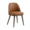 Chaise de salle à manger 53 x 58 x 82 cm en simili cuir marron cognac style moderne