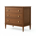 Commode 90 x 45 x 90 cm en bois marron à 3 tiroirs style rétro