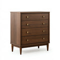 Commode 80 x 45 x 100 cm en bois marron à 4 tiroirs style rétro
